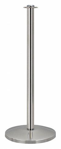 Contemporary Top Post: Contemporary, 39 in Post Ht, Stainless Steel, Flat, 36 in to 40 in (MPN QWAY314-3P). Key specifications — Brand: QUEUEWAY; Base Shape: Dome; Base Material: Stainless Steel; Post Material: Stainless Steel; Post Finish: Polished Stainless Steel.