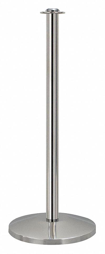QUEUEWAY Contemporary Top Post: Contemporary, 39 in Post Ht, Stainless Steel, Flat - Flat-Top Rope Barrier Receiver Posts