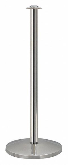 Contemporary Top Post: Contemporary, 39 in Post Ht, Stainless Steel, Flat, 36 in to 40 in (MPN QWAY314-3P). Key specifications — Brand: QUEUEWAY; Base Shape: Dome; Base Material: Stainless Steel; Post Material: Stainless Steel; Post Finish: Polished Stainless Steel.