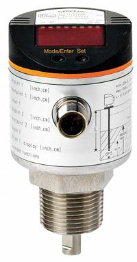 IFM Electronic Level Sensor: Guided Wave Radar, Vertical, For Water Media Type, 3/4 in NPT, NPT, Rod (MPN LR3300). Key specifications — Body Material: Stainless Steel; Mounting Orientation: Vertical; Stem Material: 316 Stainless Steel; Accuracy: +/-7 mm; Brand: IFM; Probe Material: 316 Stainless Steel; Nameplate Voltage: 18/30V DC; Output Wire Configuration: 4-Wire.