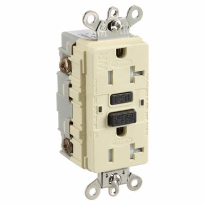 HUBBELL GFCI Receptacle: Duplex, 5-20, Ivory, GFCI, 125V AC, 20 A, 2 Pole / 3 Wire (MPN GFSG5362I) - General Purpose Receptacles