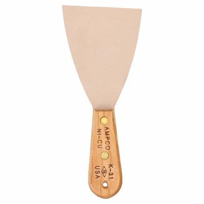AMPCO Putty Knife: Bld. Mat. Nickel Copper, Hdl. Mat. Wood, Flex - Standard Scrapers