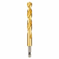 MILWAUKEE Hex Shank Drill Bit: 27/64", 135° Split Point, TiN-Coated HSS, Impact Rated (MPN 48-89-4624). Key specifications — attr1234973: Impact Rated; attr1234966: MILWAUKEE; attr1234978: 0.4219.