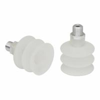 SCHMALZ Vacuum Pad Assembly: Multi-Bellows, 2.5 Folds, G1/4 in Vacuum Port, 45 mm Pad Dia, Clear (MPN 10.01.06.00045). Key specifications — attr1019136: 10.01.06.00045; attr1019138: SCHMALZ; attr1019139: 55 A.