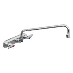 ADVANCE TABCO Straight Kitchen Faucet: Heavy Duty, Brass, Centerset, Wall, 2 Mounting Holes, Chrome (MPN K-111 B-2291). Key specifications — Series: Heavy Duty; Brand: ADVANCE TABCO.