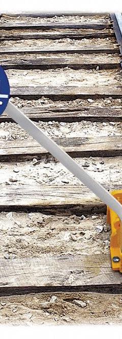 ALDON Rail Track Derailer: Derailer, Two-Way Hinged, 5 mph Speed - Max, Sign Included, Sign Holder (MPN 4014-03-7D). Key specifications — attr1385012: ALDON; attr1385058: Derailer; attr1385021: Two-Way Hinged; attr1385034: Sign Holder.