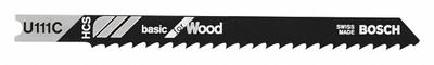 BOSCH Jigsaw Blade: 8, 4 in Blade Lg, Bi-Metal, High Carbon Steel, U Shank, Wood - Wood-Cutting Blades