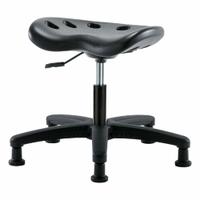 Tractor Stool: Polyurethane, Ht Range 16 in to 21 in, 17 in Seat Wd, 14 in Seat Dp, 5 Glides, Black (MPN PTDHSL-RG-RG-BLK). Key specifications — Brand: APPROVED VENDOR; Foot Support: No; Base Material: Fiberglass; ESD-Safe: Not ESD Safe; Number of Casters: 0.