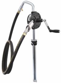 LINCOLN Hand Pump: Rotary Action, Pump with Hose, Nozzle & Spout, Cast Iron Housing, PP (MPN 1387). Key specifications — Brand: LINCOLN; Housing Material: Cast Iron; Maximum Flow Rate: 10.67 oz per stroke; Suction Tube Material: Steel; Seal Material: PP.