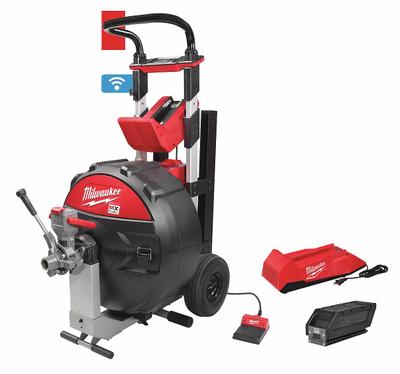 MILWAUKEE Drain Cleaning Machine: Cordless, MX FUEL, For 3 in to 6 in Pipe, Auto - Milwaukee Cordless Drum Machines