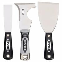 HYDE Putty Knife/Painters Tool Set: 3 Pieces, Bld. Mat. Carbon Steel/Stainless Steel (MPN 48911). Key specifications — attr1004953: HYDE; attr1008775: Stainless Steel; attr1017495: Steel.