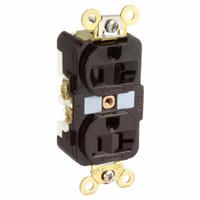 HUBBELL Receptacle: Duplex, 5-20, Brown, 125V AC, 20 A, 2 Pole / 3 Wire (MPN HBL5362WR)