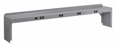 TENNSCO Electrical Shelf Riser: 72 in Overall Wd, 15 in Overall Dp, Gray, Carbon Steel - Risers for Workbenches
