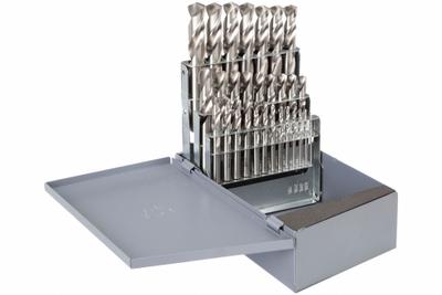 CLEVELAND Screw Machine Drill Bit Set: 29 Pc, 1/16" to 1/2" by 64ths, 135° Split Point - NAS-Spec High-Speed Steel Screw-Machine Length Drill Bit Sets for Aerospace