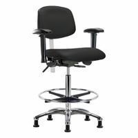 Cleanroom Task Chair: Vinyl, Arms Included, Ht Range 26 1/4 in to 36 in, 18 1/2 in Seat Wd, Adj (MPN BR-NCR-VHBCH-CR-T0-A1-CF-RG-8540). Key specifications — Foot Support: Yes; Back Tilt Backward: 13.5°; Back Tilt Forward: 10.5°; Base Material: Aluminum; Brand: APPROVED VENDOR; Product Type: Cleanroom Task Chair; Cleanroom Class: ISO 5; ESD-Safe: Not ESD Safe.