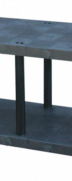 STRUCTURAL PLASTICS Plastic Shelving: 66 in x 24 in, 27 in Overall Ht, 2 Shelves (MPN ST6624B). Key specifications — Resistance Properties: Corrosion-Resistant; Frame Material: Plastic; Shelving Material: High Density Polyethylene; Brand: STRUCTURAL PLASTICS.