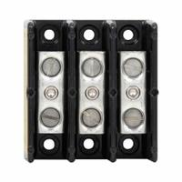 BUSSMANN Power Distribution Block: Open, Lug, Lug, 14 AWG – 1/0 AWG For Line Side Wire Sizes (MPN 16201-3). Key specifications — attr1361688: Surface; attr1308686: BUSSMANN; attr1361672: Copper.