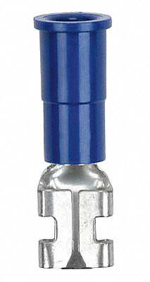 3M Wire Disconnect: Female Socket, Blue, Vinyl, Partial Coverage - Partially Insulated Quick Disconnects
