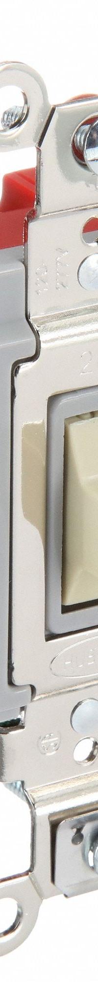 HUBBELL Wall Switch: Toggle Switch, Single Pole/Double Throw, Momentary, Ivory, 120/277V AC, 20 A (MPN HBL1557I). Key specifications — Illuminated: No; Voltage Rating: 120/277V AC.