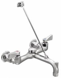 MOEN Straight Service Sink Faucet: Wall, Brass, Chrome, 2.2 gpm Flow Rate, Straight, Trim and Valve (MPN 8230). Key specifications — Color/Finish: Chrome; Includes: Trim and Valve.