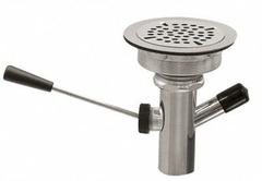 ADVANCE TABCO Drain Assembly: Stainless Steel, Chrome, 10 in Overall Ht, 4 1/2 in Overall Dia (MPN K-67). Key specifications — Product Type: Drain Assembly; Brand: ADVANCE TABCO; Finish: Chrome; Material: Stainless Steel; Includes Overflow: Yes; Includes: Lever Waste Handle.