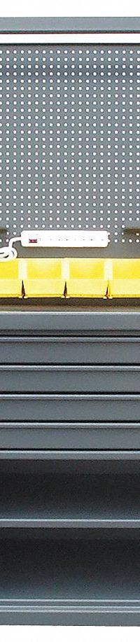 STRONG HOLD Cabinet Workbench: Steel, 72 in x 30 in, 4,800 lb Overall Load Capacity, Gray (MPN 63-WB-303-6DB-12B). Key specifications — Assembly: Fully Assembled; Brand: STRONG HOLD.