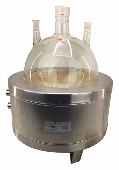 GLAS-COL Stirring Mantle: 22 L Capacity, 770 W Watt - Max, Aluminum, 400°C Temp - Max - Metal-Housed Heating Mantles with Built-in Magnetic Stirrers