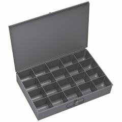 Compartment Drawer: 18 3/8 in x 12 1/2 in x 3 1/8 in, 3 1/16 in x 3 7/16 in x 2 15/16 in, 0 Dividers (MPN 111-95-D569). Key specifications — Color: Gray; Compartment HxWxD: 3 in x 3-7/16 in x 2-15/16 in; Number of Compartments: 20; Removable Dividers: No; Compatible Manufacturer Model Number: 305B; Brand: DURHAM MFG.