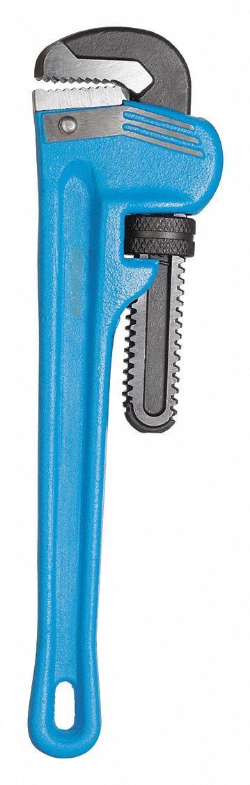 GEDORE Pipe Wrench: Cast Iron, 1 1/2 in Jaw Capacity, Serrated, 10 in Overall Lg - Straight Pipe Wrenches