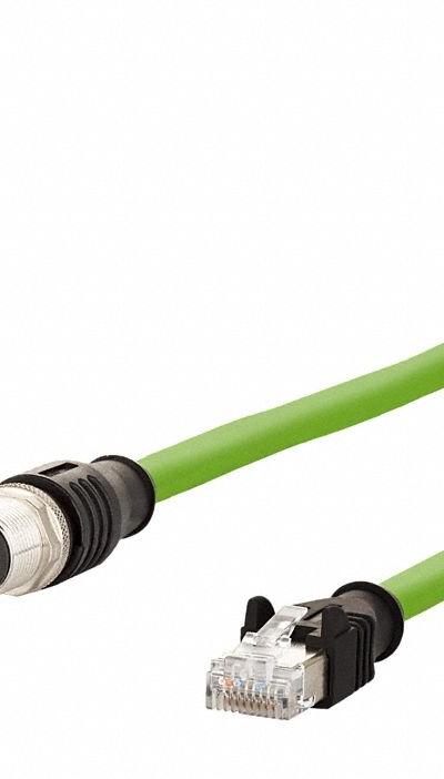 METZ CONNECT M12 Cable: Cat5/PROFINET - M12 Connector to RJ45 Connector Cordsets