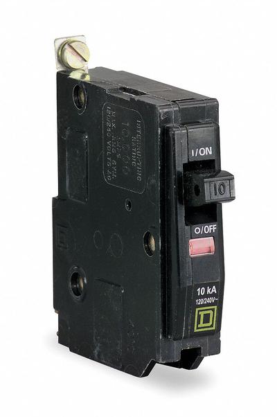 SQUARE D Miniature Circuit Breaker: 45 A, 120/240V AC, Single Phase, 10kA at 120/240V AC - QOB Series, Bolt-On Square D Miniature Circuit Breakers