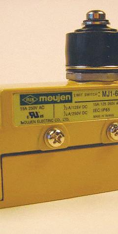 MOUJEN Limit Switch: Plunger Actuator, 25 mm Mounting Hole Horizontal Center to Center Distance (MPN MJ1-6111). Key specifications — Manufacturer Part Number: MJ1-6111; Brand: MOUJEN; Series: MJ1-6; Actuator Type: Plunger.