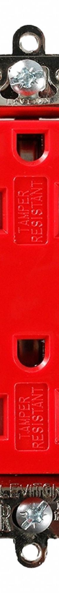 LEVITON Decora: Hospital Grade, Duplex, 5-15R, Red, 125V AC, 15 A, 2 Pole / 3 Wire (MPN MT162-HGR)