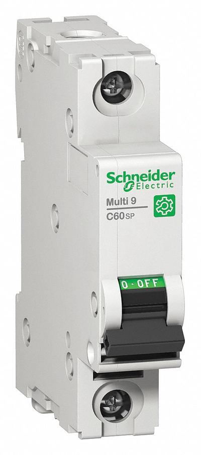 SCHNEIDER Supplementary Protector: 0.5 A Amps, 60V DC, 10kA at 120/240V AC, Screw Clamp - B-Curve, 1-Pole UL1077 DIN Rail-Mount Supplementary Protectors