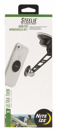 NITE IZE Cell Phone Car Mount Kit: STOWK2-01-R8, Windshield Kit, Apple, Black/Silver, Mobile Devices. Key specifications — Resistance Properties: Impact Resistant; Manufacturer Part Number: STOWK2-01-R8; Brand: NITE IZE; Compatible with Brand: Apple; Product Type: Windshield Kit; For Use With: Mobile Devices; Color: Black; Material: Silicone.