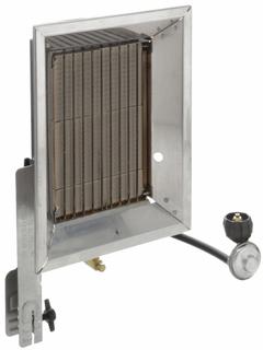RE-VERBER-RAY Portable Gas Tank-Top Heater: 16,000 BtuH Heating Capacity Output, Rectangle, 1 Heads (MPN P-16T). Key specifications — Overall Dimensions - H x W x D: 13-1/8 in x 10-1/8 in x 4-1/2 in; Brand: RE-VERBER-RAY.