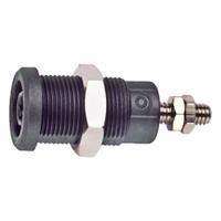 POMONA Panel Mount Banana Jack: CAT III 1000V, 1 3/8 in Lg, 36 A Max Current Measurement (MPN 72930-0). Key specifications — Manufacturer Part Number: 72930-0; Body Material: Brass; Brand: POMONA; Color: Black.