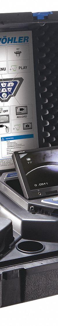 WOHLER Pipe Inspection System: VIS 350, 100 ft Lg., 8 in Max. Pipe Dia., 1 1/2 in Min. Pipe Dia. (MPN 7354). Key specifications — attr554899: Not Included; attr533194: Push-Button; attr533196: SD Card; attr553412: Not Included; attr529308: 7354.