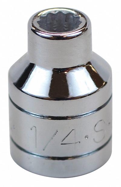 SK PROFESSIONAL TOOLS Socket: SAE, 3/8 in Drive Size, 1/4 in Socket Size, 12-Point, Std - 3/8" Drive Hand Sockets