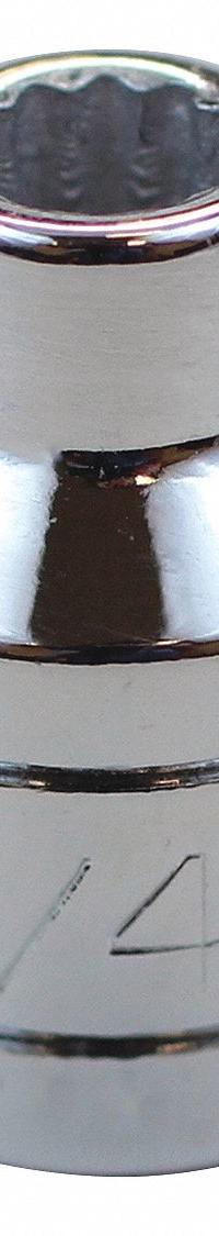 SK PROFESSIONAL TOOLS Socket: SAE, 3/8 in Drive Size, 1/4 in Socket Size, 12-Point, Std, Chrome (MPN 45208). Key specifications — attr1204417: SK PROFESSIONAL TOOLS; attr1204392: Chrome.