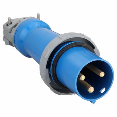 HUBBELL Pin and Sleeve Plug: Blue, 250V AC, Single Phase, 100 A, 2 Pole, 3 Wire - Watertight Plugs