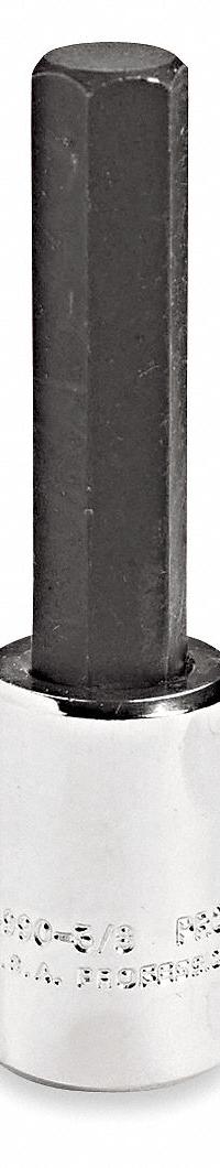 PROTO Socket Bit: 3/8 in Drive Size, Hex Tip, 7/32 in Tip Size, 2 23/32 in Overall Lg, Fixed Insert (MPN J49907/32). Key specifications — attr1204765: Fixed Insert; attr1204767: PROTO.