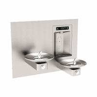 HAWS Drinking Fountain: In-Wall, Non-Refrigerated, Push Button Fountain & Touchless Bottle Filler (MPN 1011HS). Key specifications — Brand: HAWS; Housing Material: Stainless Steel; Filter Access: Rear Access Only; Housing Finish: Satin; Chilling Capacity: Non-Refrigerated; Housing Color: Silver.