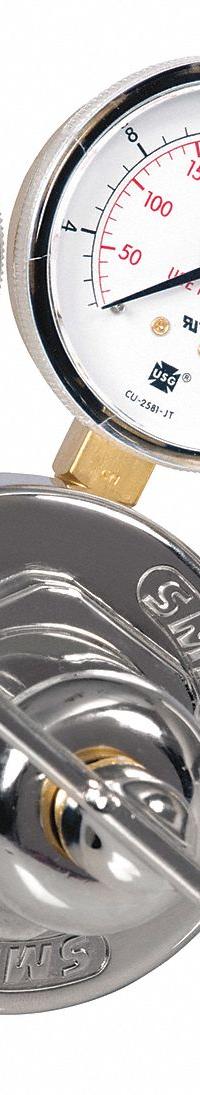 SMITH EQUIPMENT Gas Regulator: Single Stage, CGA 510 Inlet, 9/16"-18 M LH Outlet, 50 psig (MPN 40-50-510). Key specifications — Brand: SMITH EQUIPMENT; Manufacturer Part Number: 40-50-510; Diaphragm Material: Stainless Steel; Outlet Connection: 9/16"-18 M LH; Inlet Connection: CGA 510.