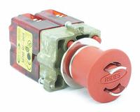 REES Emergency Stop Push Button: Non-Illuminated, Mushroom Head Profile, Non-Metallic, 22 mm, 2NC (MPN 22102-312). Key specifications — Brand: REES; Action: Maintained; Push Button Material Type: Non-Metallic.
