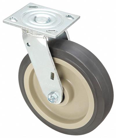 APPROVED VENDOR Plate Caster: Swivel, No Brake, Polyurethane, 8 in Wheel Dia, 2 in Wheel Wd - Medium-Duty Plate Casters