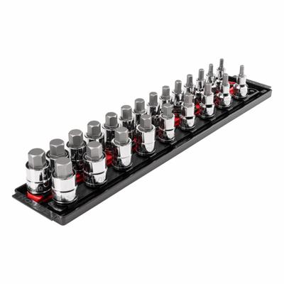 TEKTON Socket Set: 1 - 25 Pieces, 1/2 in Drive Size, 23 Pieces, 19 3/4 in Overall Lg - Hex Bit Socket Sets