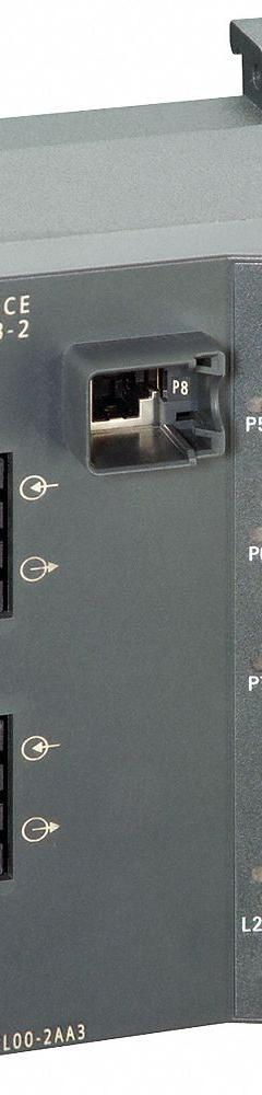SCALANCE IE Switch: Managed, DIN Rail, 8 Ports, RJ45, 10/100/1000 Mbit/s, IP30 (MPN 6GK53082FL102AA3). Key specifications — Port Type: RJ45; Manufacturer Part Number: 6GK53082FL102AA3; Brand: SCALANCE; Features: Integrated Redundancy Manager; IP Rating: IP30; Mounting Location: DIN Rail; Network Interface: 10/100/1000 Mbit/s.
