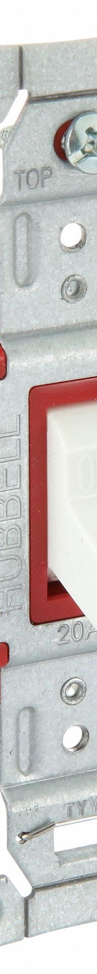 HUBBELL Wall Switch: Toggle Switch, Single Pole, Maintained, White, 120/277V AC, 20 A (MPN SNAP1221ILW). Key specifications — Illuminated: Yes; Voltage Rating: 120/277V AC.