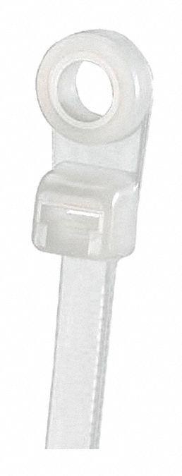PANDUIT Cable Tie: 8 in Nominal Lg, 2 in Nominal Max. Bundle Dia., 0.19 in Wd, Natural - Screw Mount Cable Ties